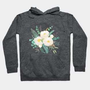 white peony flower arrangement Hoodie